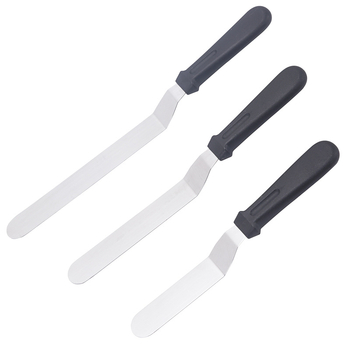 Spatulă pentru torturi din oțel inoxidabil, vârf curbat, dimensiuni 6/8/10 inch, spatulă cremă îngroșată