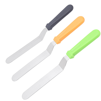 Spatulă pentru torturi din oțel inoxidabil, vârf curbat, dimensiuni 6/8/10 inch, spatulă cremă îngroșată