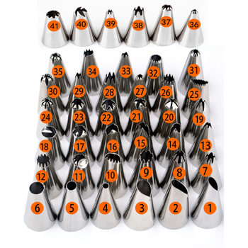 Set 42 duze de decorare pentru prăjituri și fursecuri, din oțel inoxidabil, în cutie