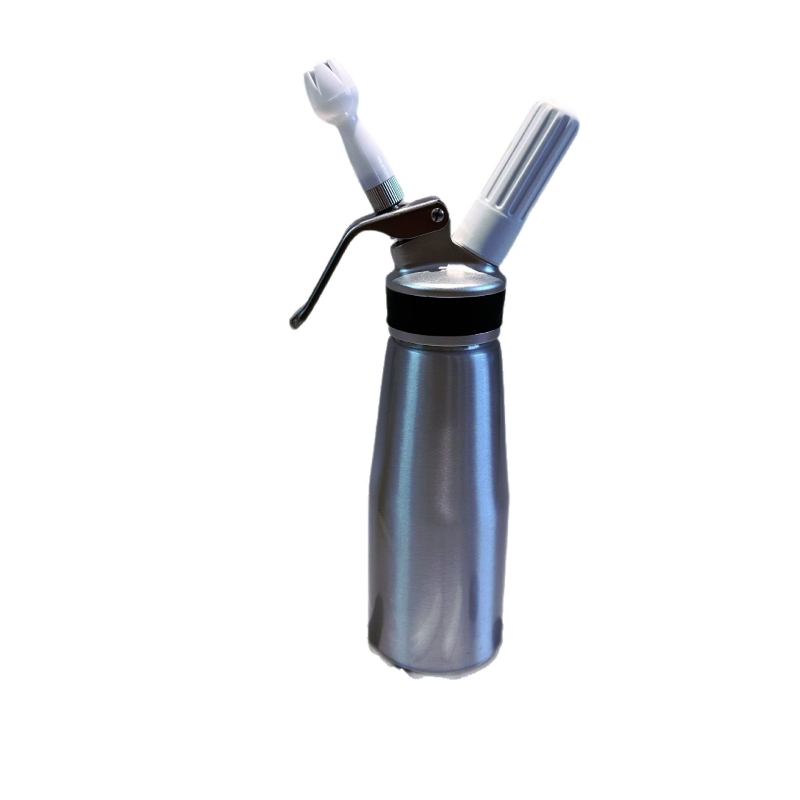 Whipper crem din aluminiu 500-1000 ml, cu pompă de aer pentru frișcă, design minimalist modern pentru decorare