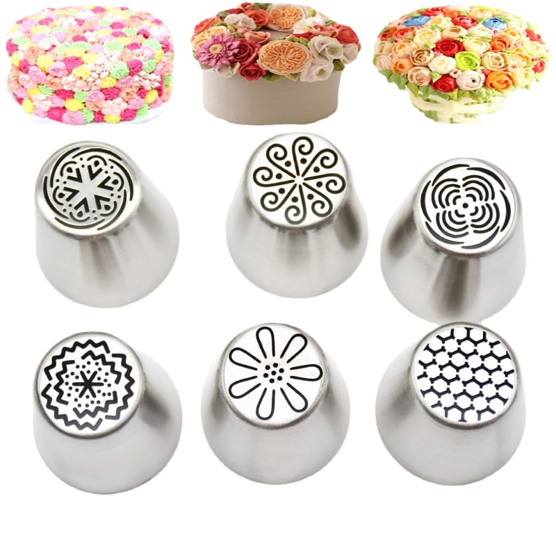Set de 6 duze din oțel inoxidabil pentru decorarea prăjiturilor