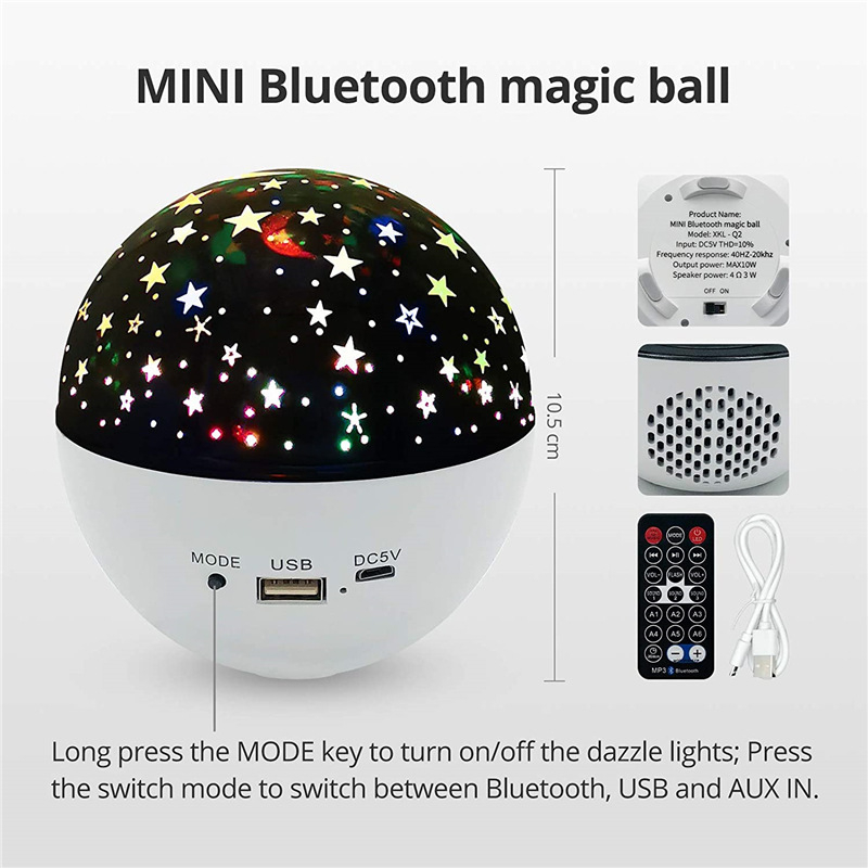Lampă de proiecție a cerului înstelat, Bluetooth, 5V, reîncărcabilă, lumină color, telecomandă, lampă ambientală compactă pentru casă