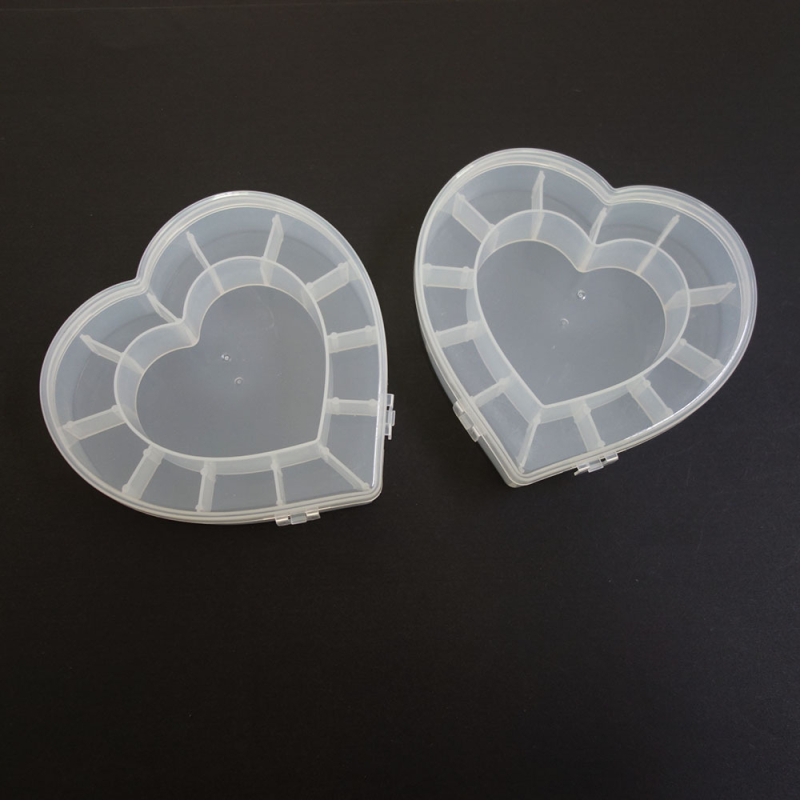Cutie de depozitare din plastic PP, în formă de inimă, pentru 12 duze de decorare