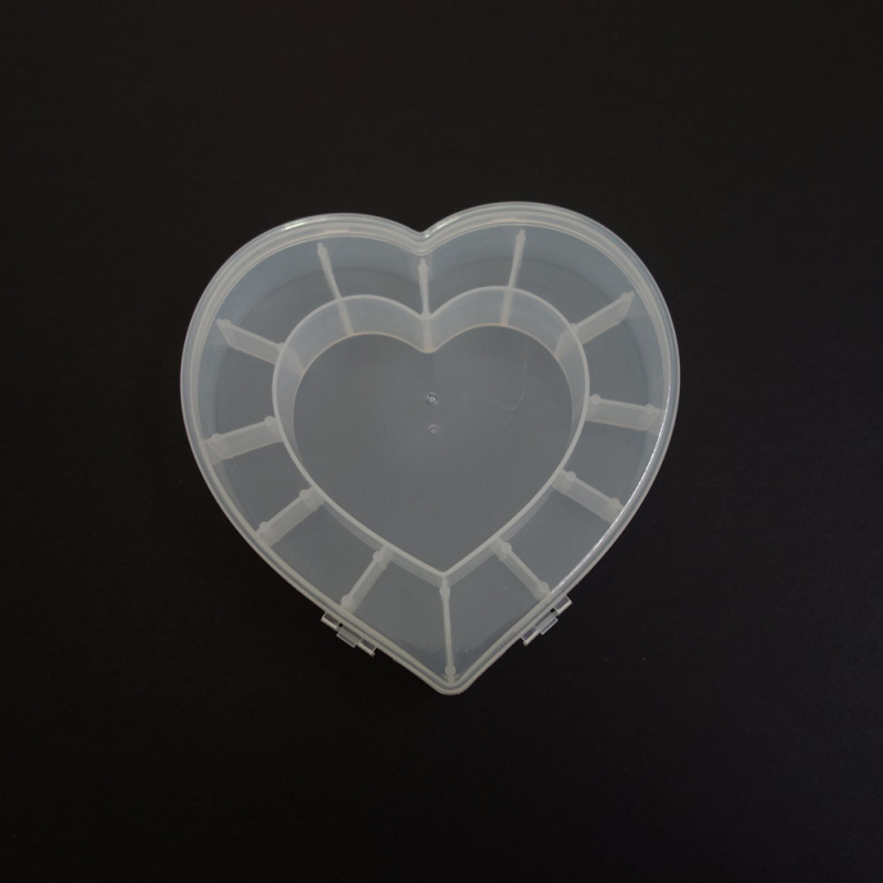 Cutie de depozitare din plastic PP, în formă de inimă, pentru 12 duze de decorare