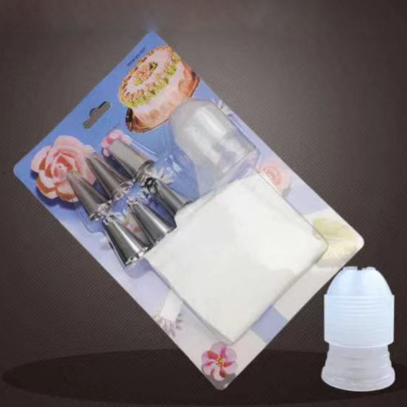 Set mare pentru ornat din oțel inoxidabil 304, duză de patiserie, poșetă de decor din material textil, convertor, set de ornare