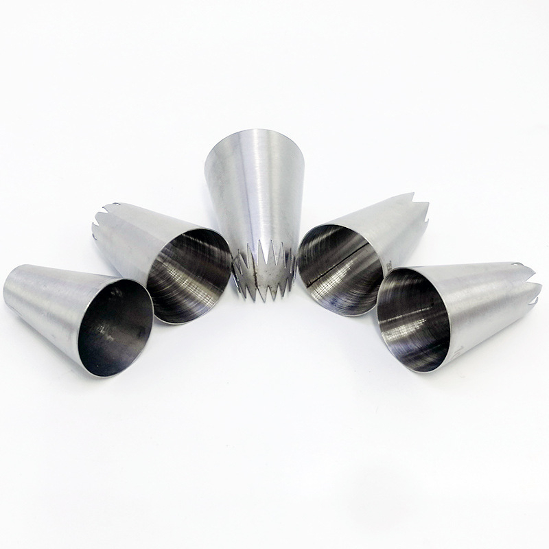 Set din oțel inoxidabil, 5 piese, pentru decorarea cupcakeurilor, cu vârfuri 1A, 1E, 1C, 356 și 9FT