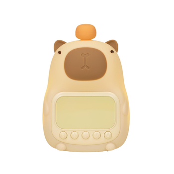 Ceas cu alarmă din silicon în formă de capybara, lampă de noapte LED, reîncărcabilă pentru cămin studențesc