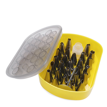 Set de 30 vârfuri pentru decorarea torturilor din oțel inoxidabil, cu cutie de depozitare