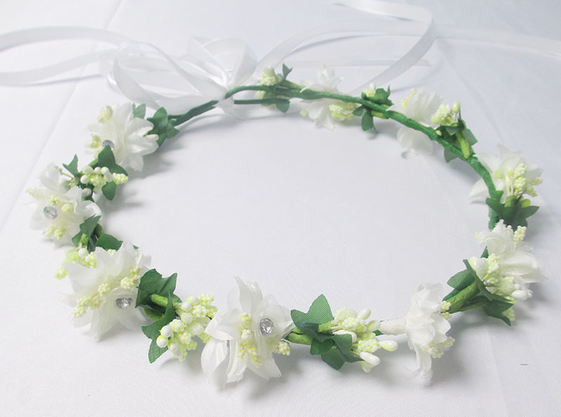 Csillag alakú virágfejdísz gypsophilával, felnőtteknek és gyerekeknek, esküvőkre, kültéri fotózásokhoz és ünnepi ceremóniákhoz
