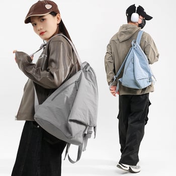 Unisex ruksak od ispranog platna, japansko-korejskog stila, jednobojan, vintage tekstura, velika kapacitet, školski ruksak