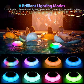 Boxă Bluetooth cu iluminare ambientală RGB, lampă plutitoare pentru exterior, rezistentă la apă, încărcabilă
