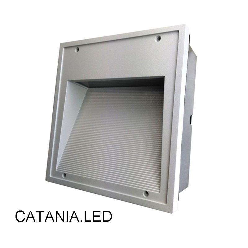 LED exterior încastrat, lumină pătrată pentru hol și trepte, IP65, senzor de mișcare, 48 LED, 3000K, 960 lm
