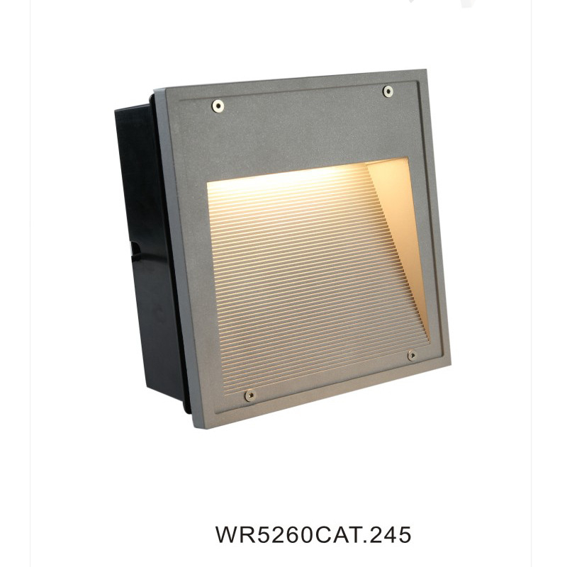 LED exterior încastrat, lumină pătrată pentru hol și trepte, IP65, senzor de mișcare, 48 LED, 3000K, 960 lm
