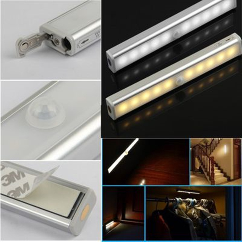 Lampă LED cu senzor de mișcare pentru dulapuri și șifonier, alimentare USB, lampă creativă pentru camping