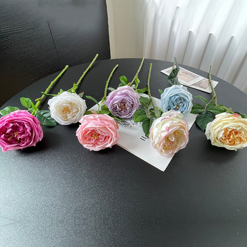 Buchet Austin artificial, cu un singur boboc, trandafiri de mătase, stil european, înălțime 10-30 cm