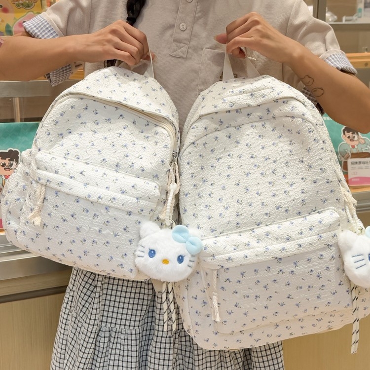 Novi ruksak s cvjetnim uzorkom u japanskom stilu za žene, svjež i svestran, casual putni ruksak