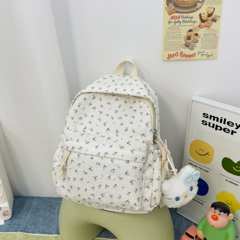 Novi ruksak s cvjetnim uzorkom u japanskom stilu za žene, svjež i svestran, casual putni ruksak
