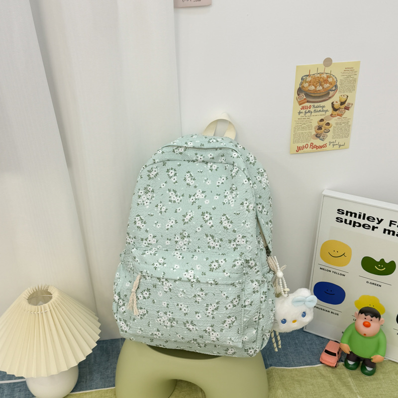 Novi ruksak s cvjetnim uzorkom u japanskom stilu za žene, svjež i svestran, casual putni ruksak