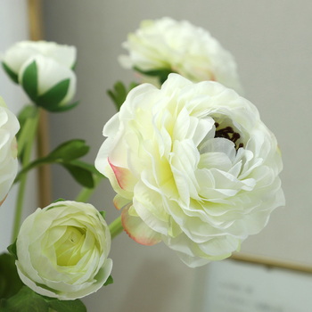 Aranjament floral din mătase cu lotus și bujor în vază pentru decorul sufrageriei