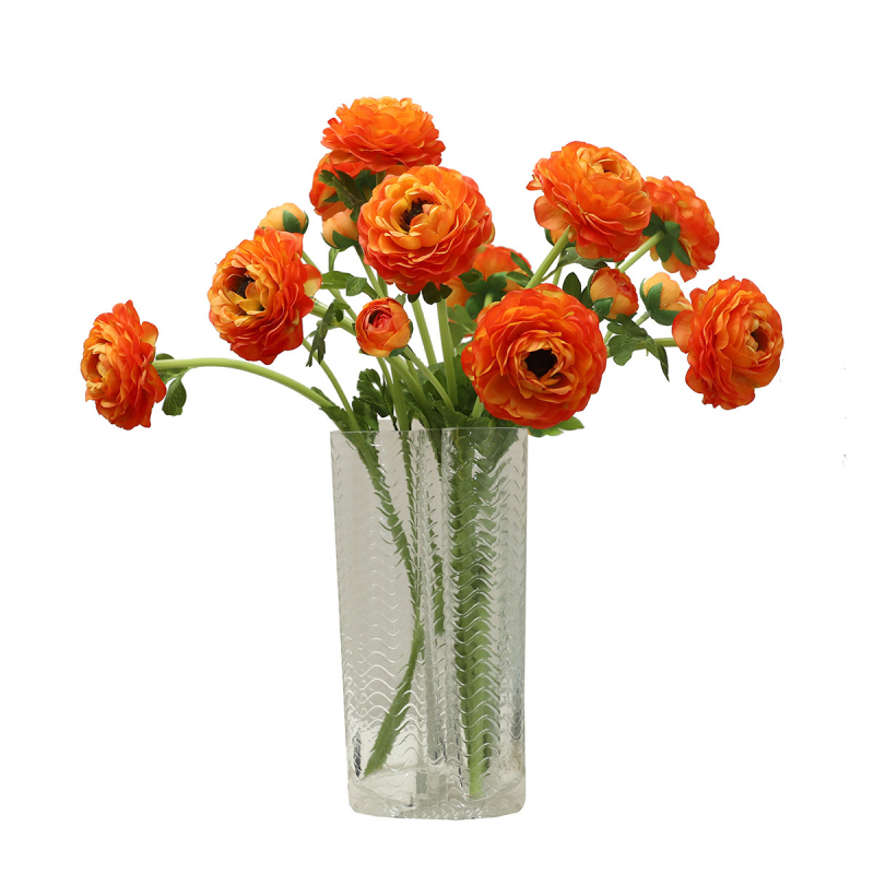 Aranjament floral din mătase cu lotus și bujor în vază pentru decorul sufrageriei