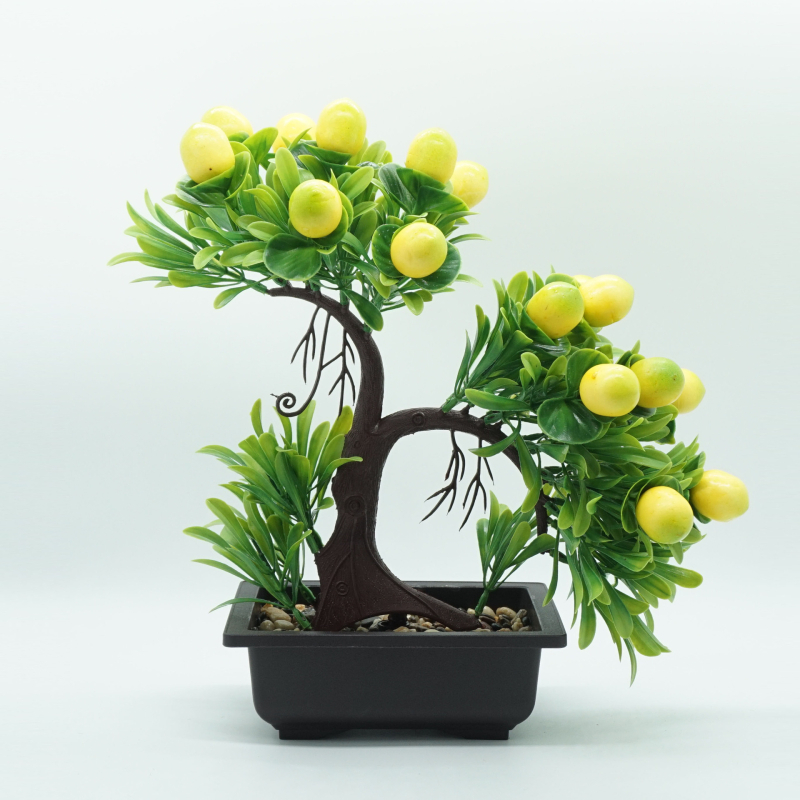 Bonsai artificial cu ardei pentru decor interior – plantă de masă cu ardei realist