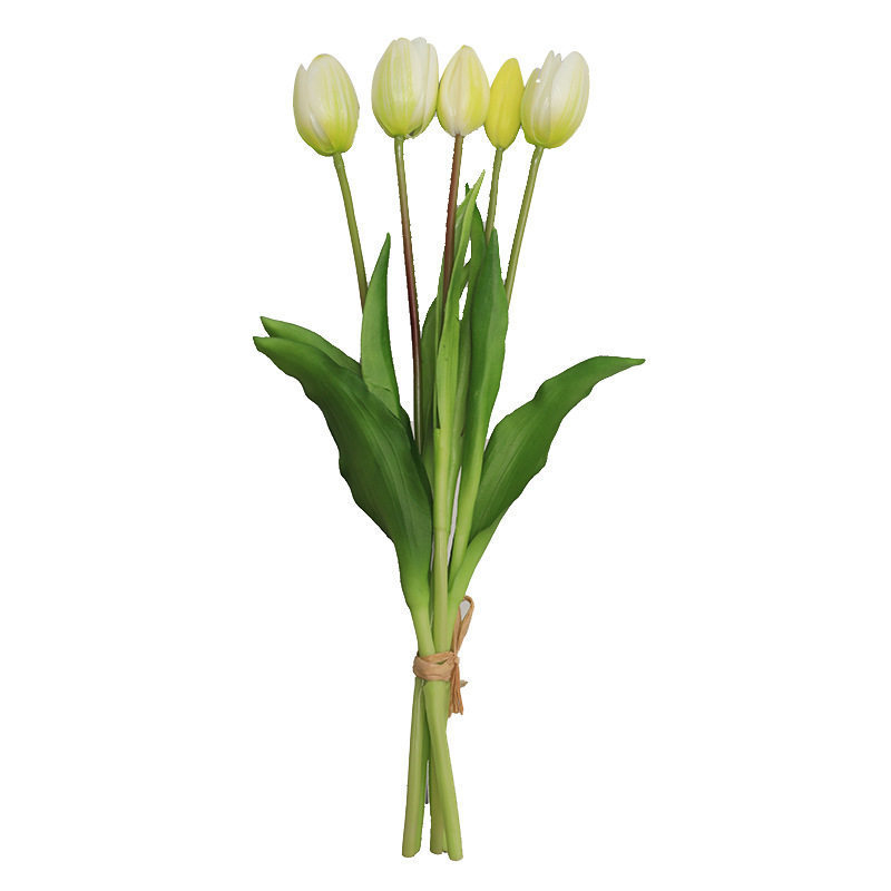 Buchet cu tulipani PU artificiale pentru decor interior, flori moi din cauciuc, buchet ținut în mână
