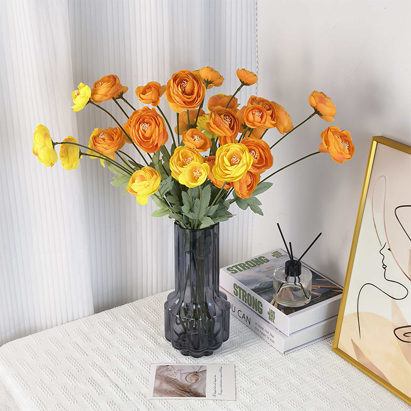 4 trandafiri ceai din mătase - flori artificiale pentru decor acasă, decor masă, recuzită pentru fotografii, flori din plastic pentru sală de nuntă