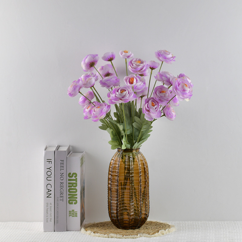 4 trandafiri ceai din mătase - flori artificiale pentru decor acasă, decor masă, recuzită pentru fotografii, flori din plastic pentru sală de nuntă