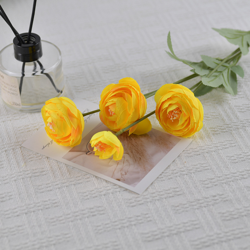 4 trandafiri ceai din mătase - flori artificiale pentru decor acasă, decor masă, recuzită pentru fotografii, flori din plastic pentru sală de nuntă