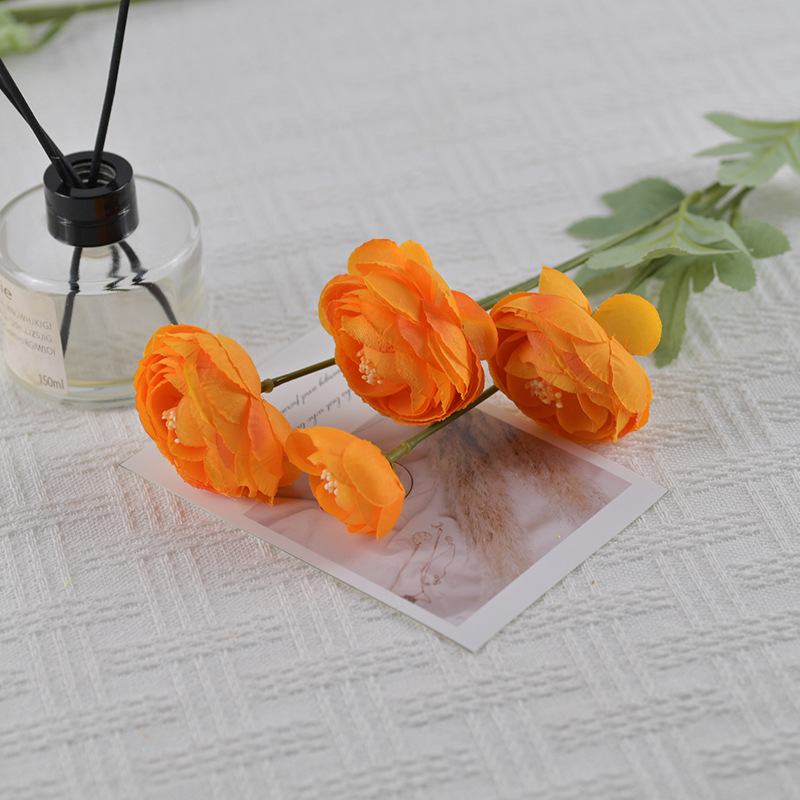 4 trandafiri ceai din mătase - flori artificiale pentru decor acasă, decor masă, recuzită pentru fotografii, flori din plastic pentru sală de nuntă