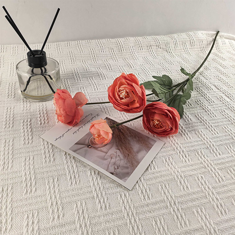 4 trandafiri ceai din mătase - flori artificiale pentru decor acasă, decor masă, recuzită pentru fotografii, flori din plastic pentru sală de nuntă