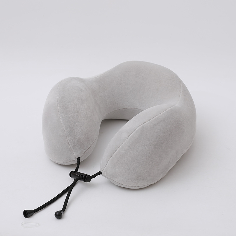 Pernă de gât în formă U, memory foam, pentru călătorii lungi: zboruri, trenuri sau mașini, husă Crystal Velvet