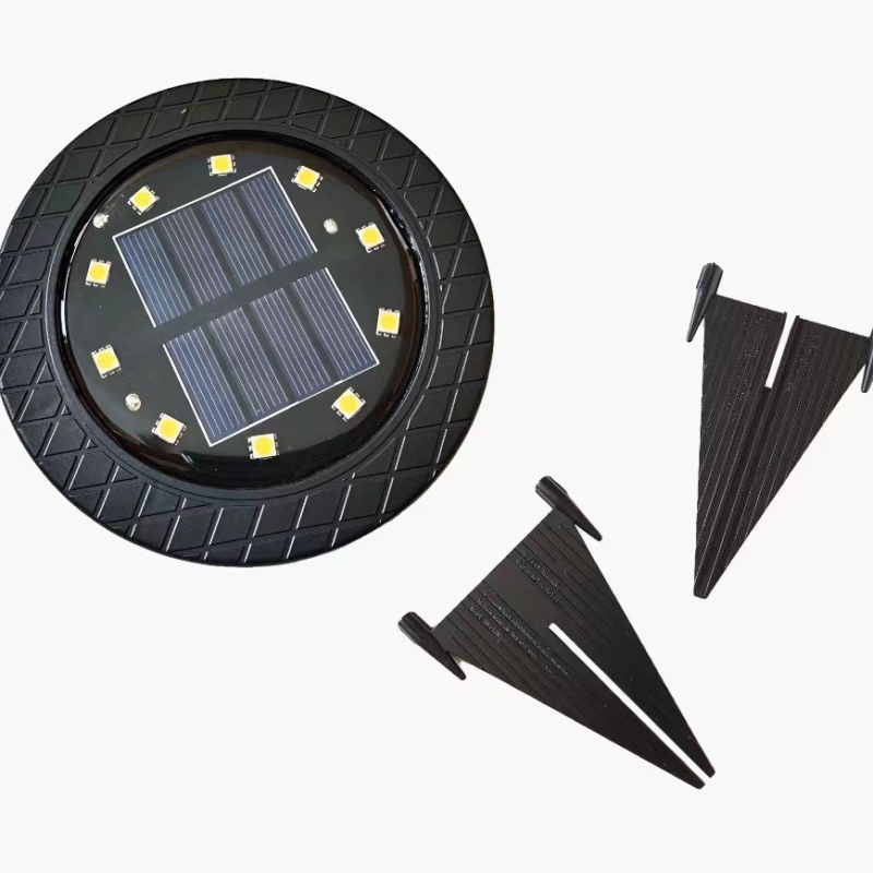 Lampă LED subterană solară cu 10 LEDuri pentru exterior: gazon, curte și peisaj, iluminat decorativ IP65 rezistent la ploaie