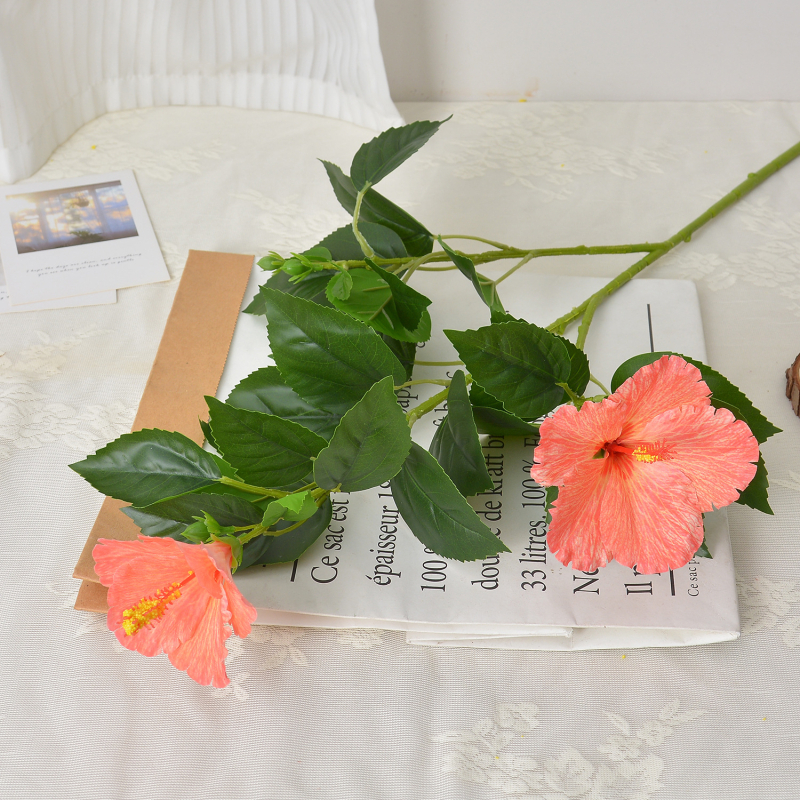 Flori de mătase Hibiscus și orchidă Oncidium pentru nunți, decor pentru casă și hotel