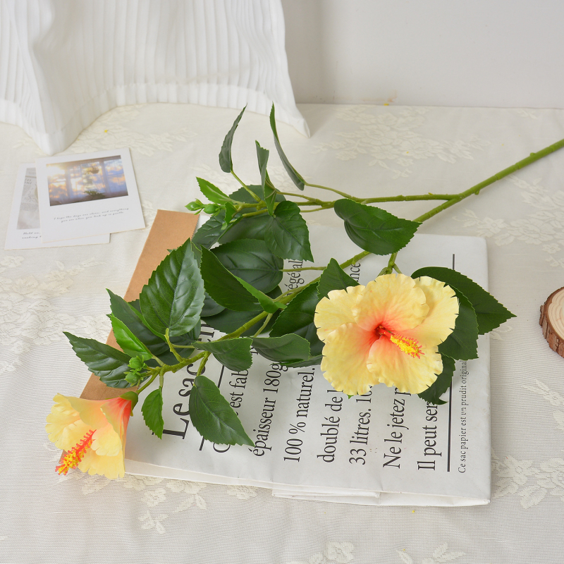 Flori de mătase Hibiscus și orchidă Oncidium pentru nunți, decor pentru casă și hotel