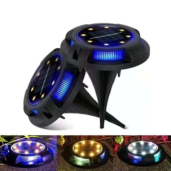 Слънчеви подземни светлини със странично излъчване, 8+4 LED, за външен двор и градина