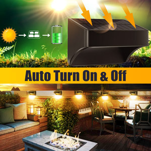 Lumină solară de exterior pentru trepte, garduri și pereți, iluminare ambientală multicoloră cu culoare fixă, simplă, stilată și ușor de instalat