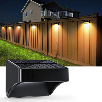 Lumină solară de exterior pentru trepte, garduri și pereți, iluminare ambientală multicoloră cu culoare fixă, simplă, stilată și ușor de instalat