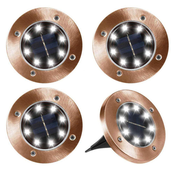 Lampă solară îngropată din cupru, LED-uri (8, 12, 16 sau 20 LED)