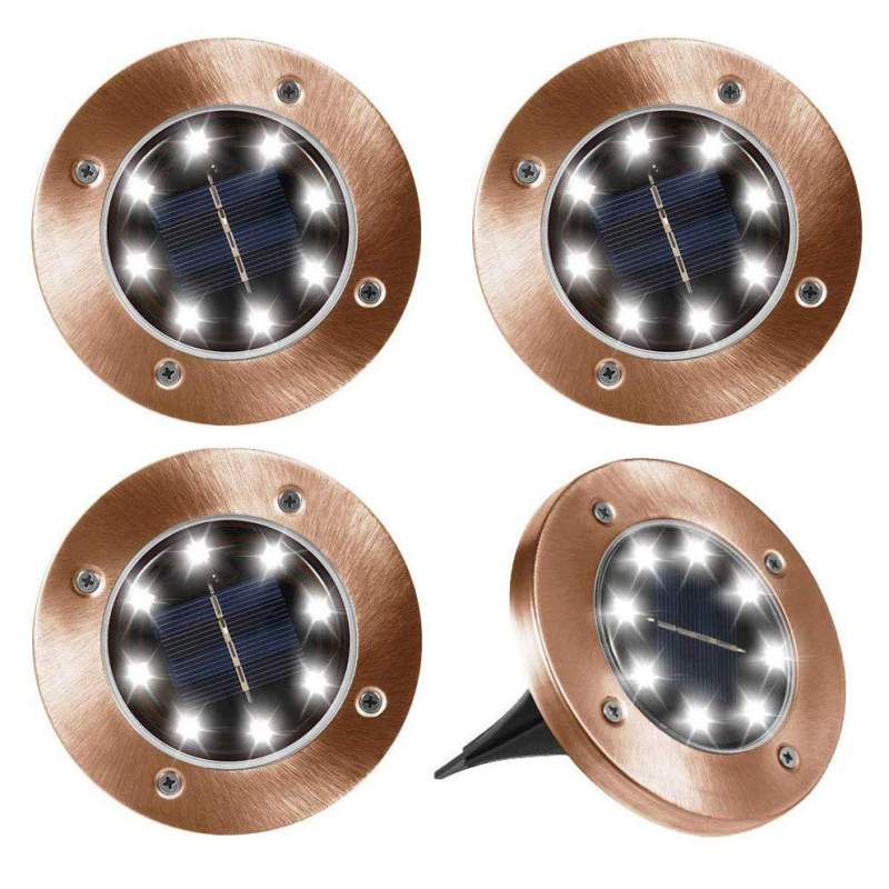 Lampă solară îngropată din cupru, LED-uri (8, 12, 16 sau 20 LED)