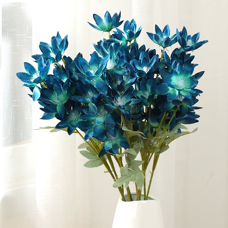 Flori mari de mătase pentru decor de nuntă: floare de foc și lotus de zăpadă, înălțime 30–100 cm
