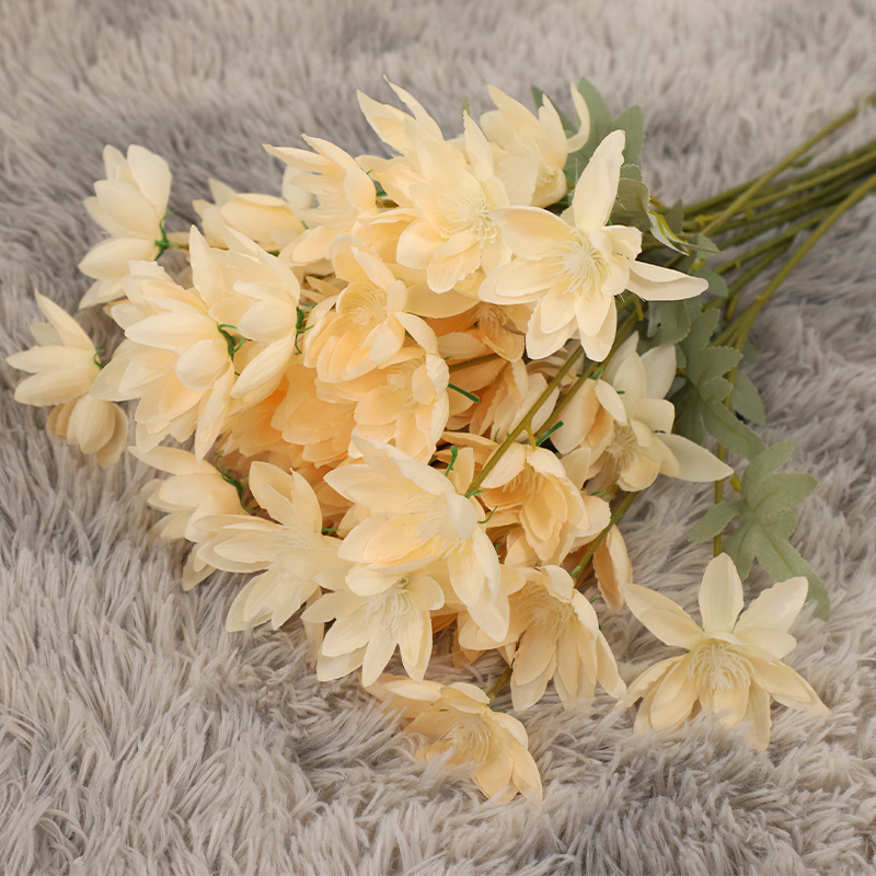 Flori mari de mătase pentru decor de nuntă: floare de foc și lotus de zăpadă, înălțime 30–100 cm