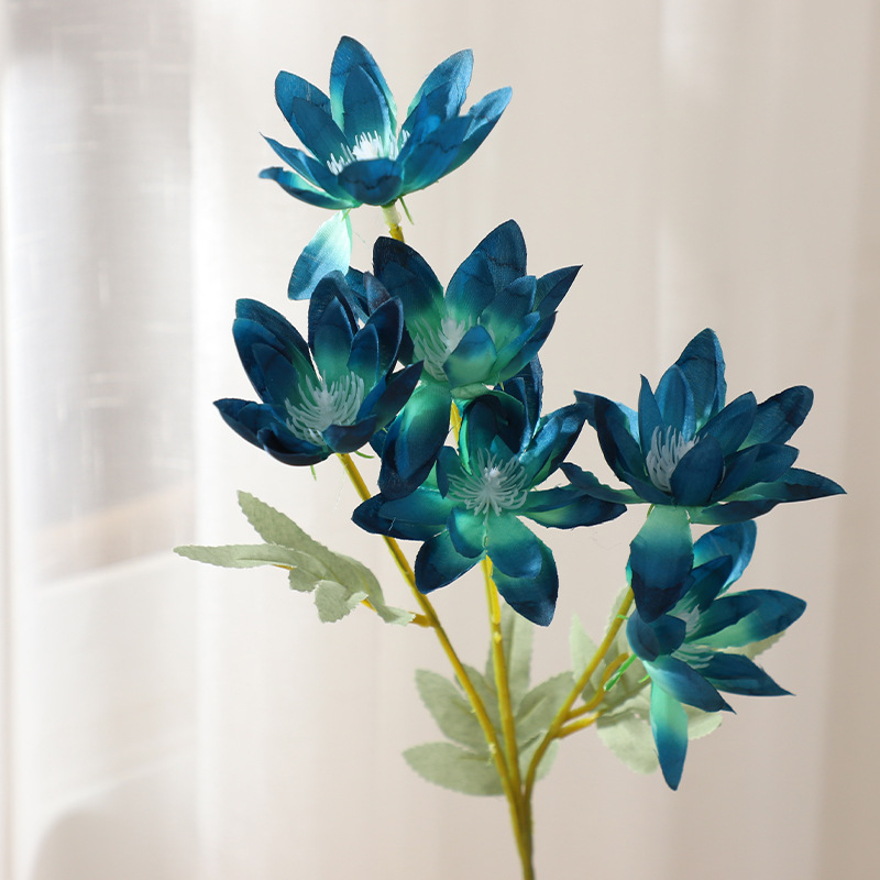 Flori mari de mătase pentru decor de nuntă: floare de foc și lotus de zăpadă, înălțime 30–100 cm