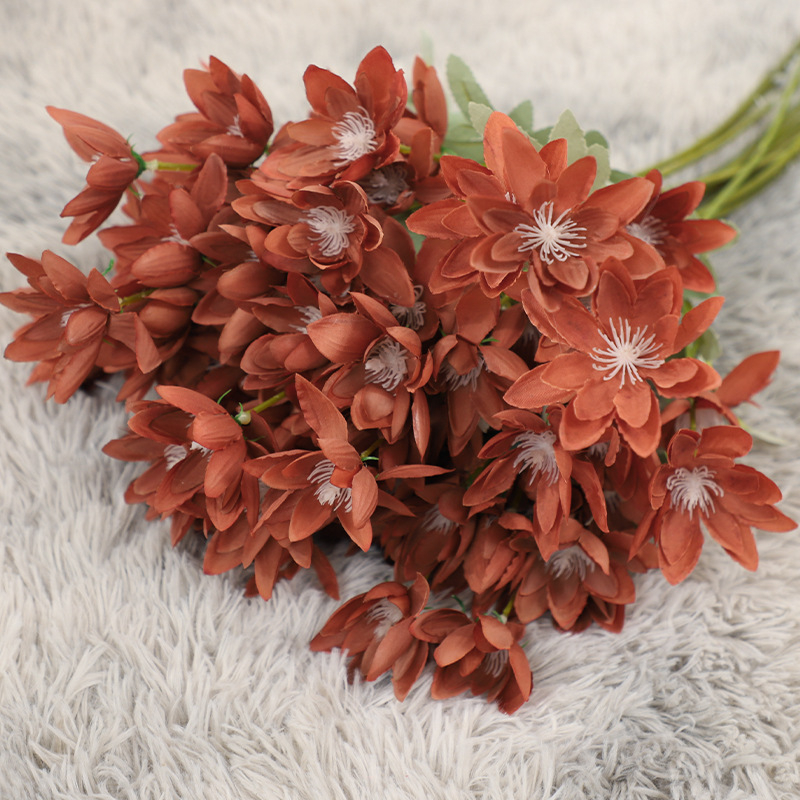 Flori mari de mătase pentru decor de nuntă: floare de foc și lotus de zăpadă, înălțime 30–100 cm