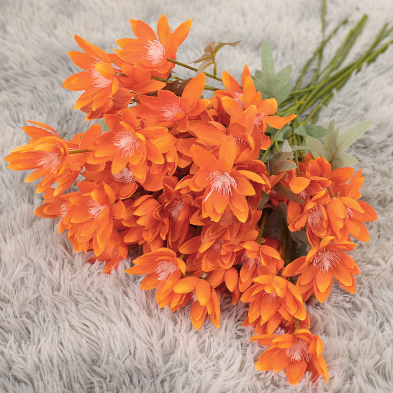 Flori mari de mătase pentru decor de nuntă: floare de foc și lotus de zăpadă, înălțime 30–100 cm