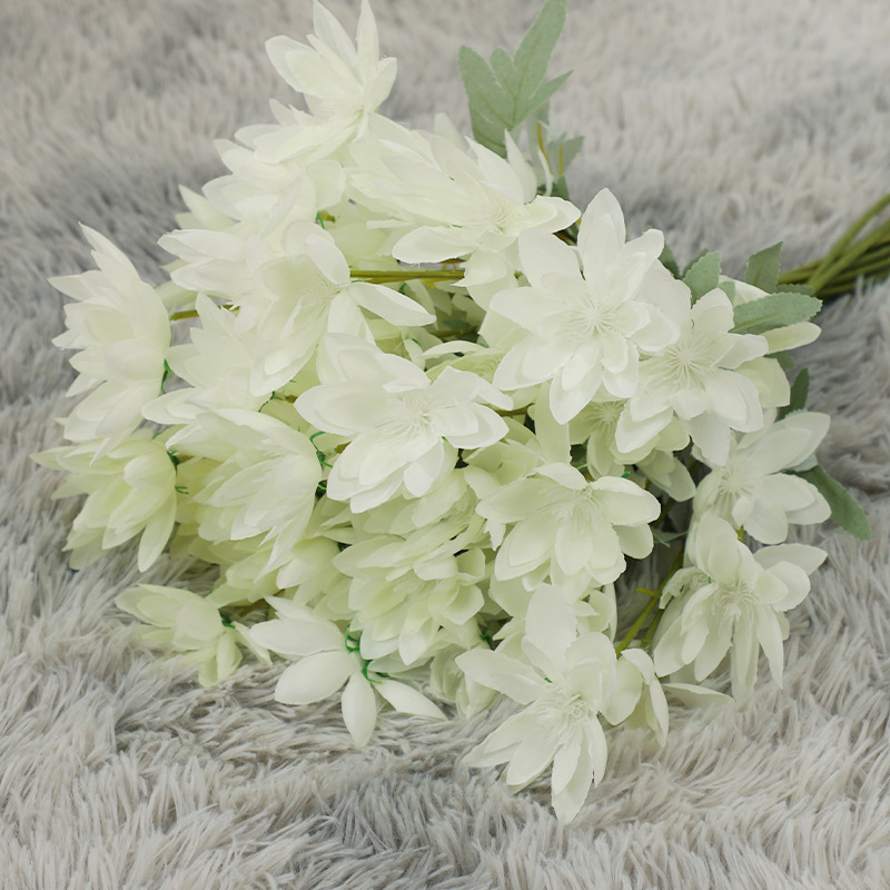 Flori mari de mătase pentru decor de nuntă: floare de foc și lotus de zăpadă, înălțime 30–100 cm