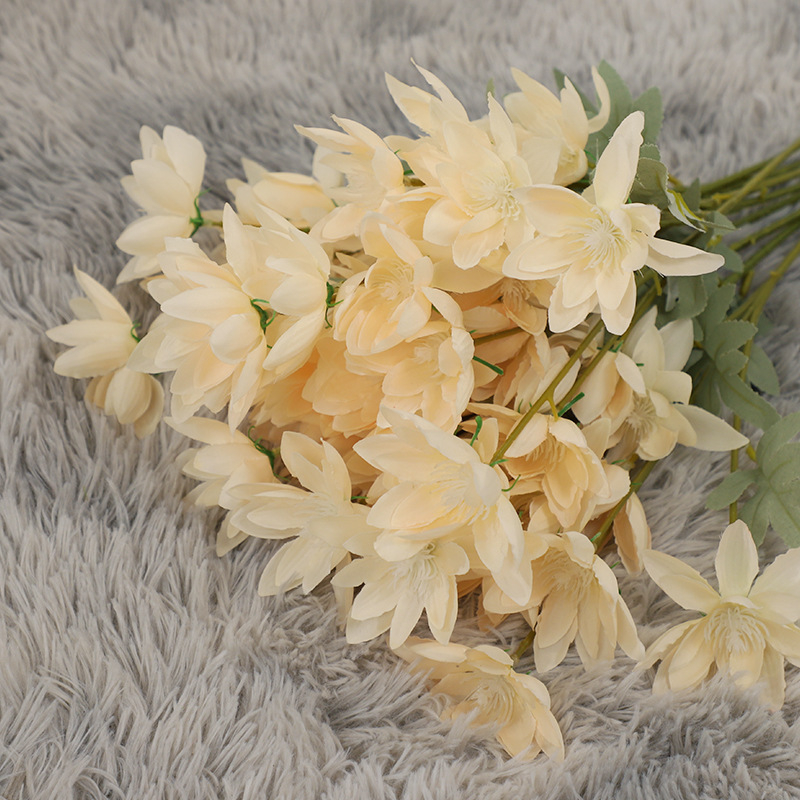Flori mari de mătase pentru decor de nuntă: floare de foc și lotus de zăpadă, înălțime 30–100 cm