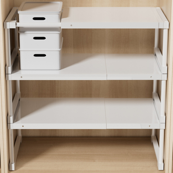 Raft divizor telescopic pentru garderobă, suport din fier – spațiu de depozitare interior