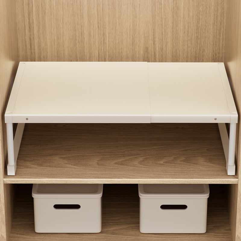 Raft divizor telescopic pentru garderobă, suport din fier – spațiu de depozitare interior