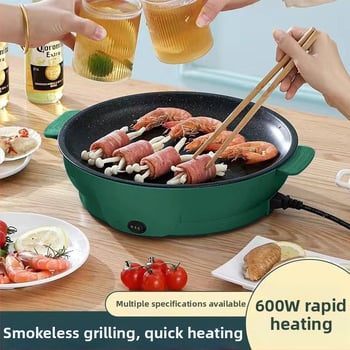 Elektrická gril panvica pre domáce použitie, BBQ panvica, bezdymové grilovanie, vyprážanie a opekanie – priemer 22/26/30 cm